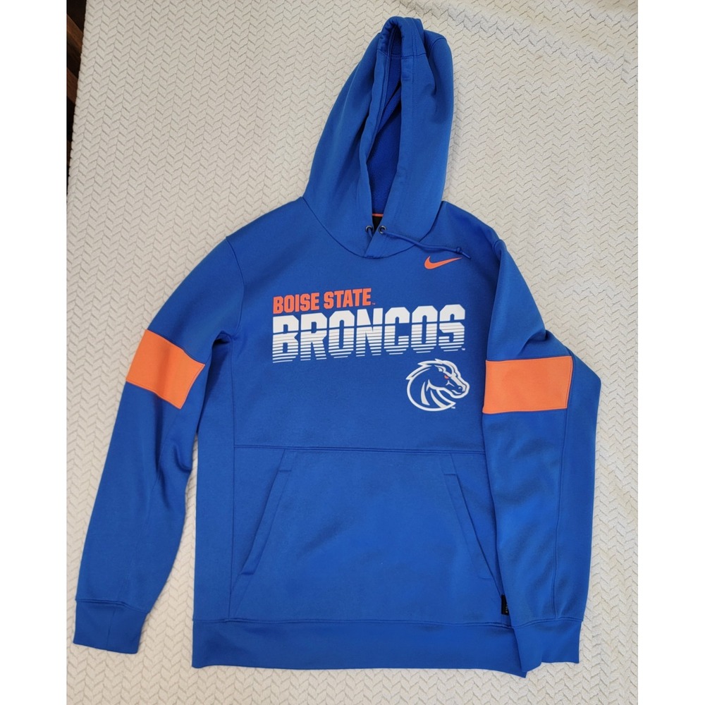Boise State Broncos Hoodie Medium Blue Nike Team Fleece Nike Swoosh Chest Logo